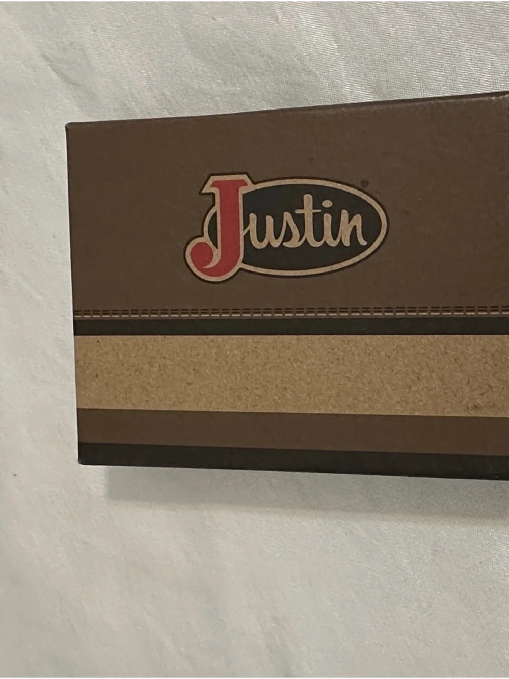 Justin Boots Brown Leather Card Sleeve with Multicolor 'J' Detail